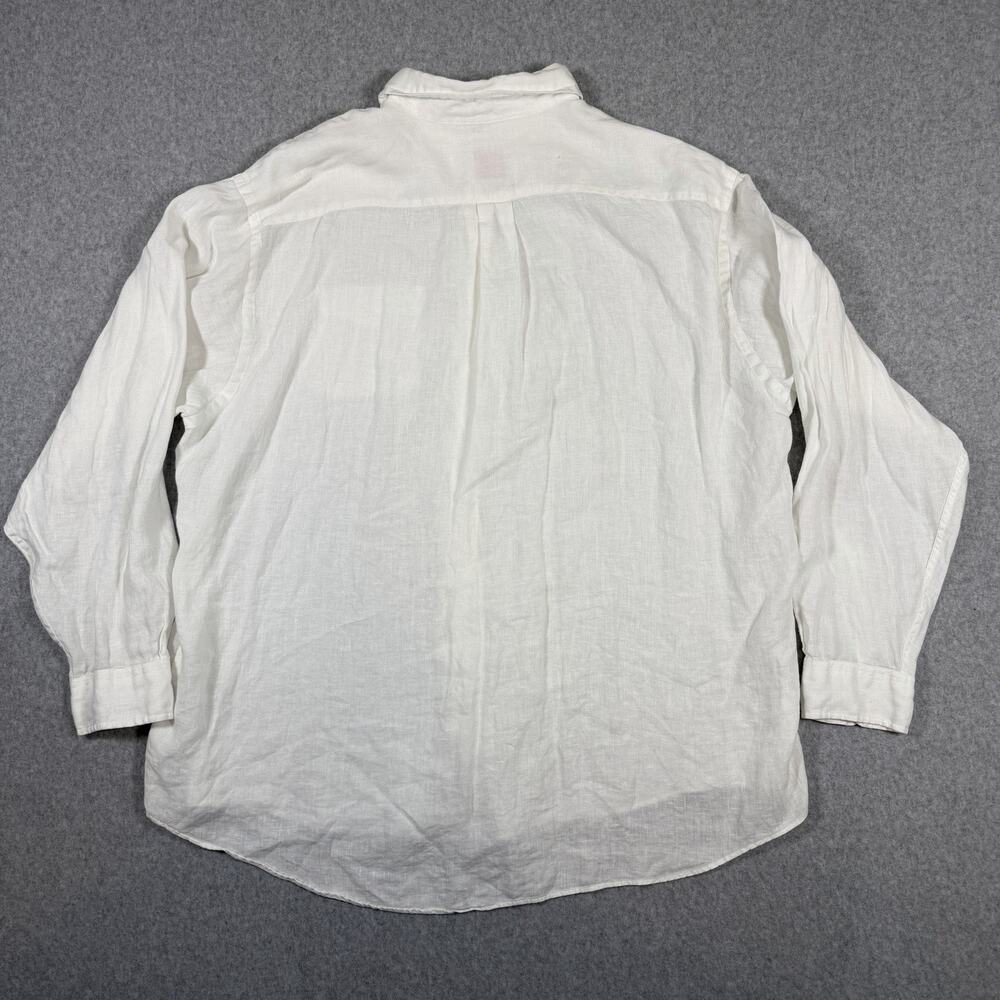 Brooks Brothers Baird McNutt 100% Linen Button Down Shirt Mens XL White Madison - Picture 3 of 13
